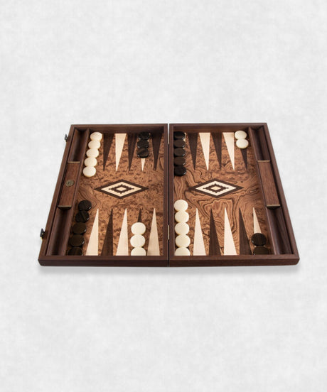 Handmade Backgammon Walnut Burl