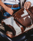 COWHIDE TRAVEL BAG