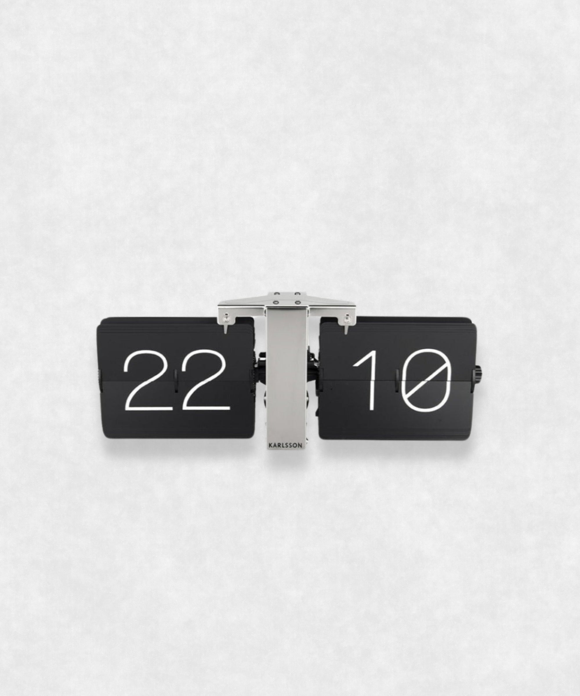 FLIP CLOCK SILVER &amp; BLACK