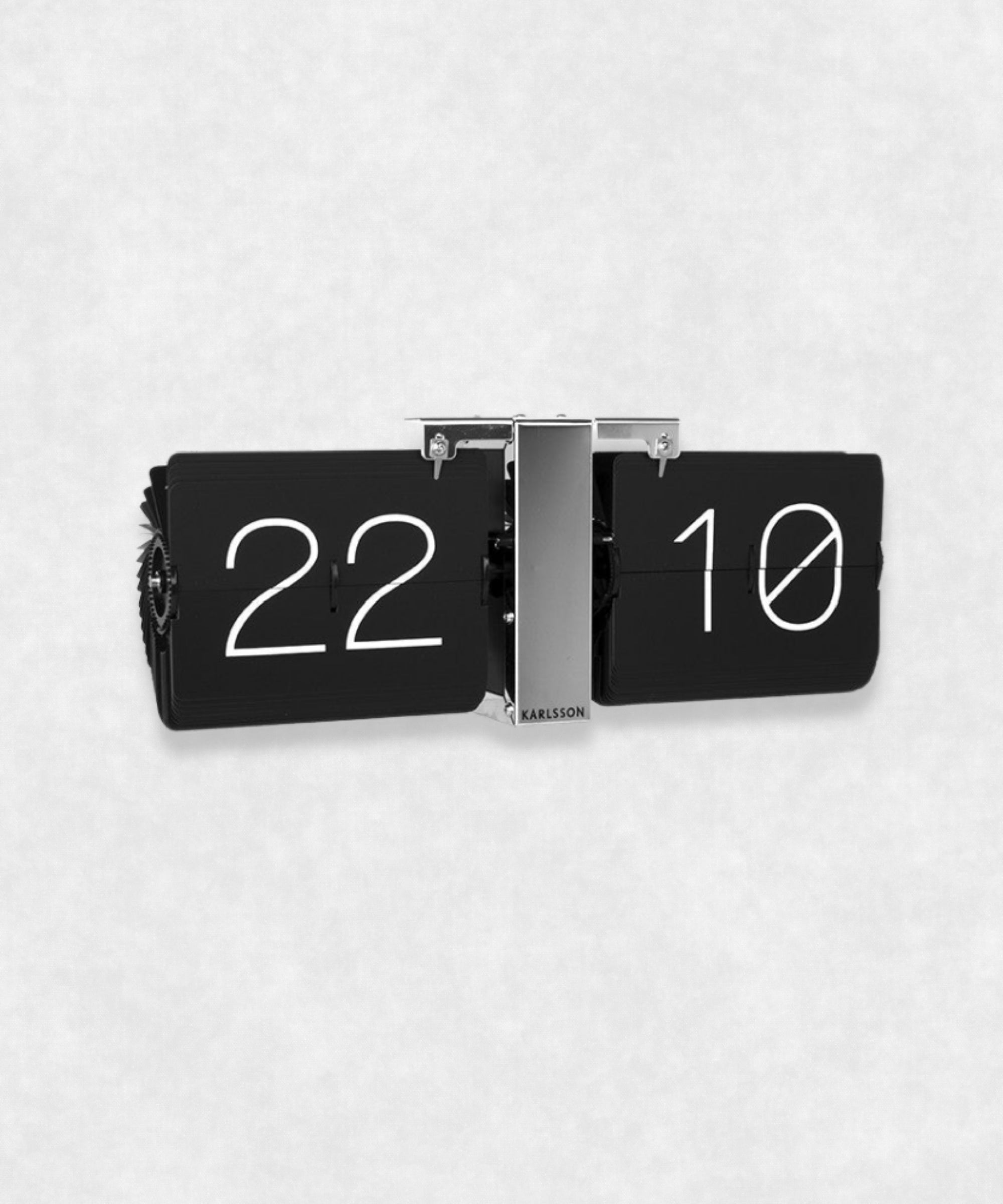 FLIP CLOCK SILVER &amp; BLACK