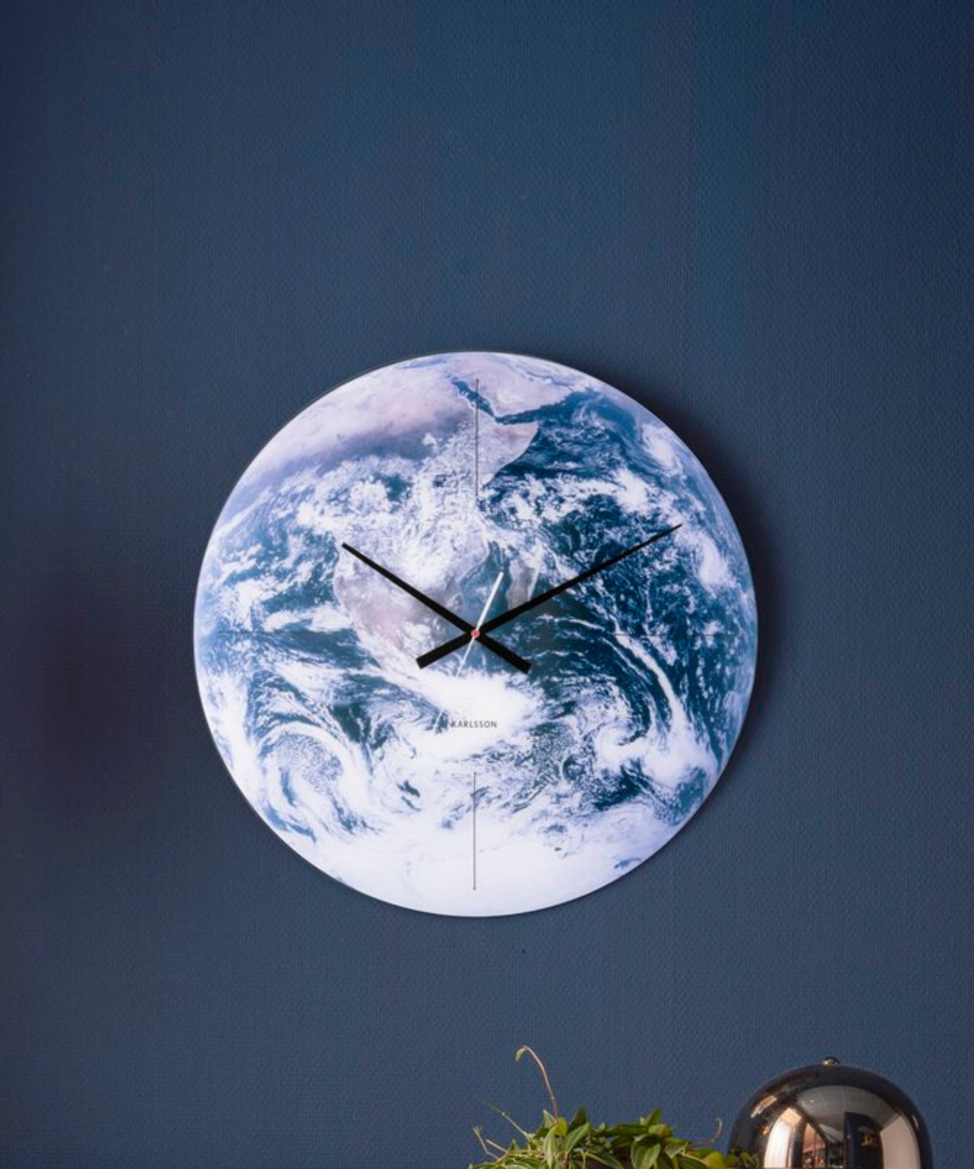 GLASS WALL CLOCK &quot;EARTH&quot;