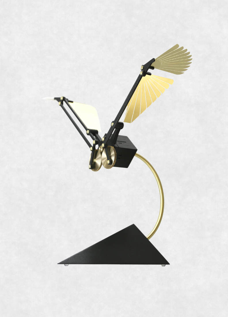 Aquila Black and Gold Edition Kinetic Sculpture Side View