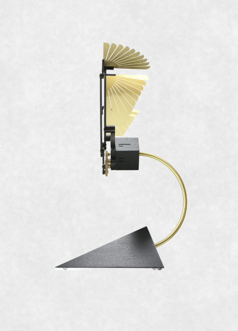 Aquila Black and Gold Edition Kinetic Sculpture Side View 2