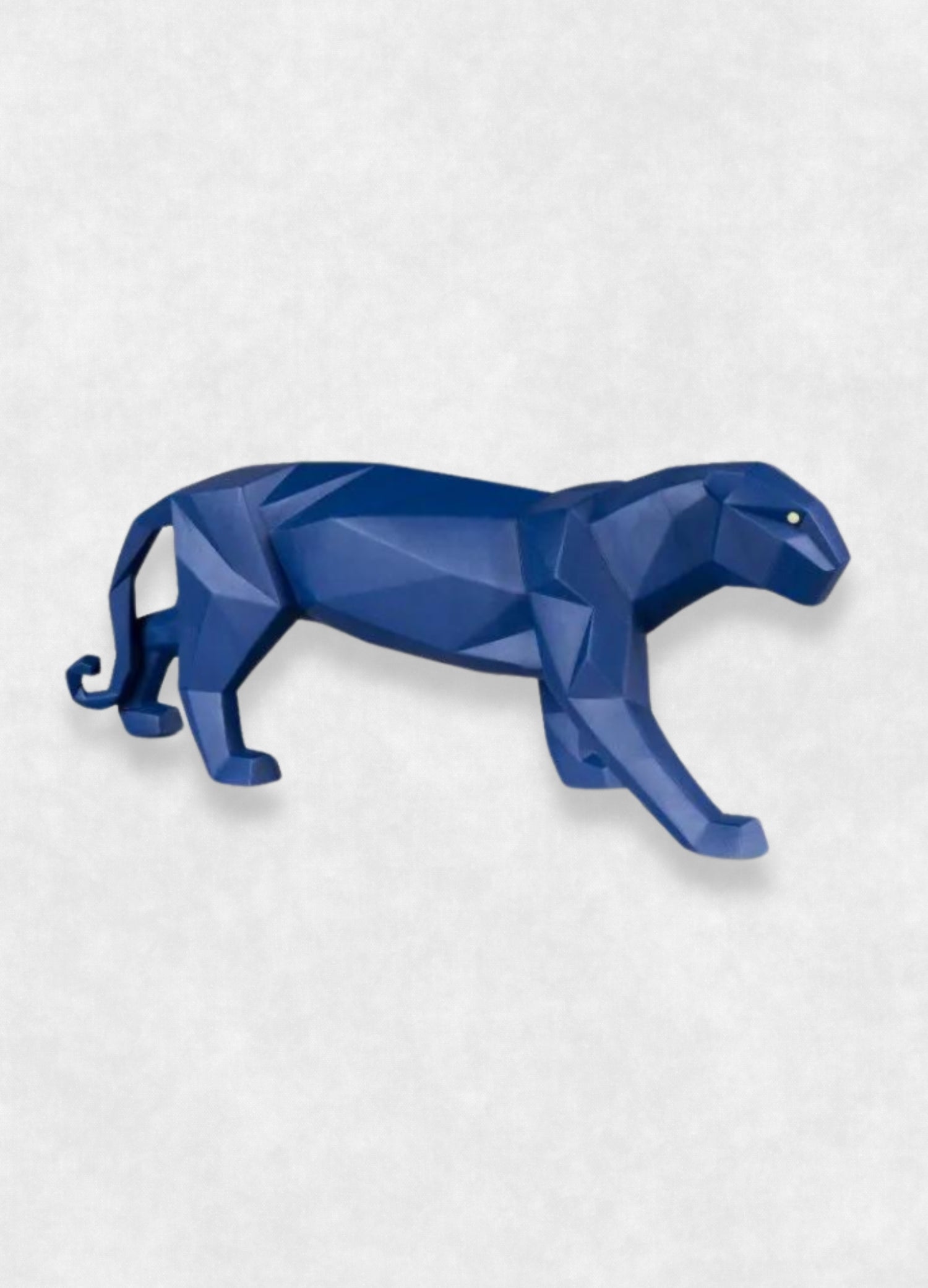 Handmade blue porcelain panther sculpture crafted in Spain