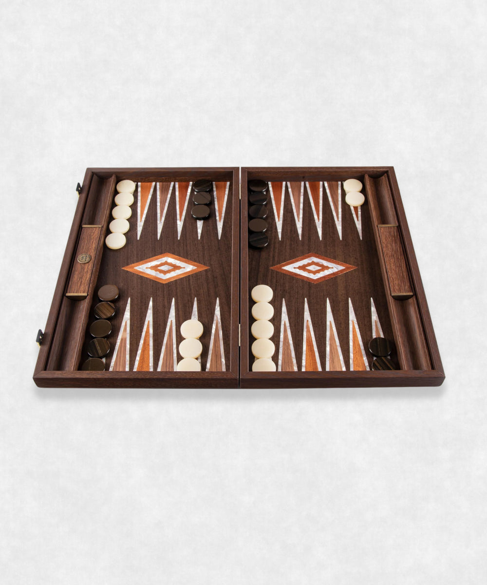 California Walnut burl Backgammon Pearl Elements