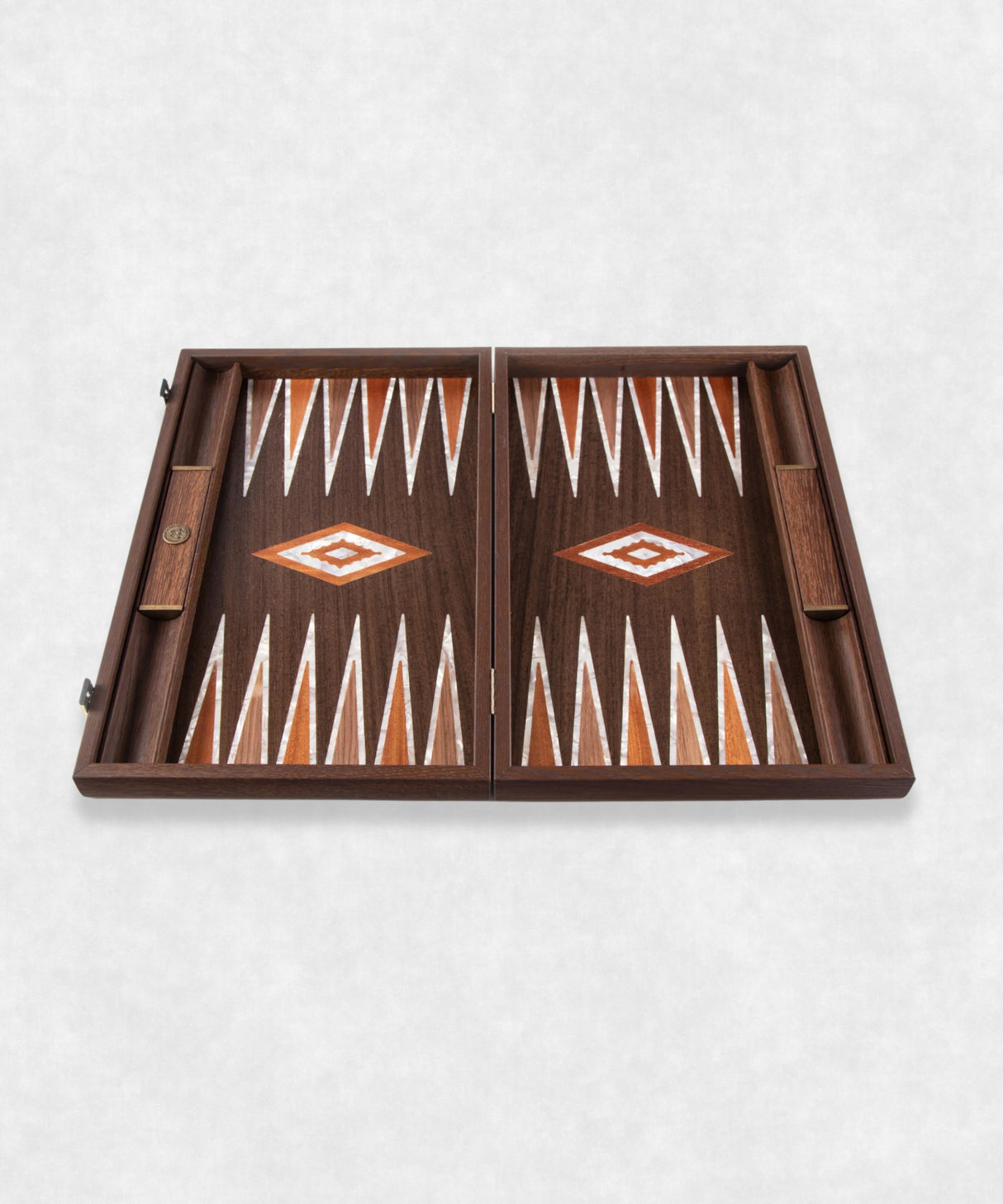 California Walnut burl Backgammon open overview