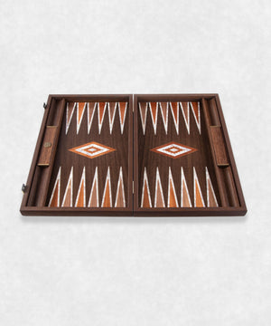 California Walnut burl Backgammon open overview