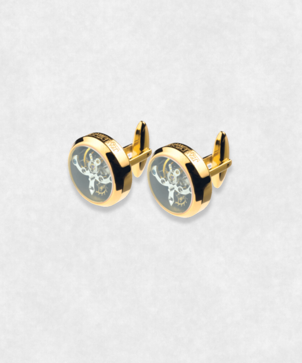 Tourbillon movement cufflinks of Jean Pierre of Switzerland in Gold