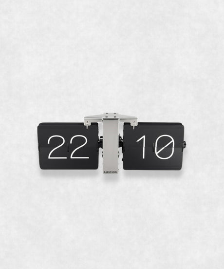 Flip clock Black and Silver