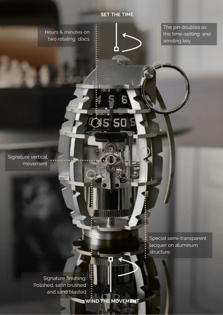 GRENADE CLOCK L'EPEE 1839 - DESCRIPTION OF THE FEATURES