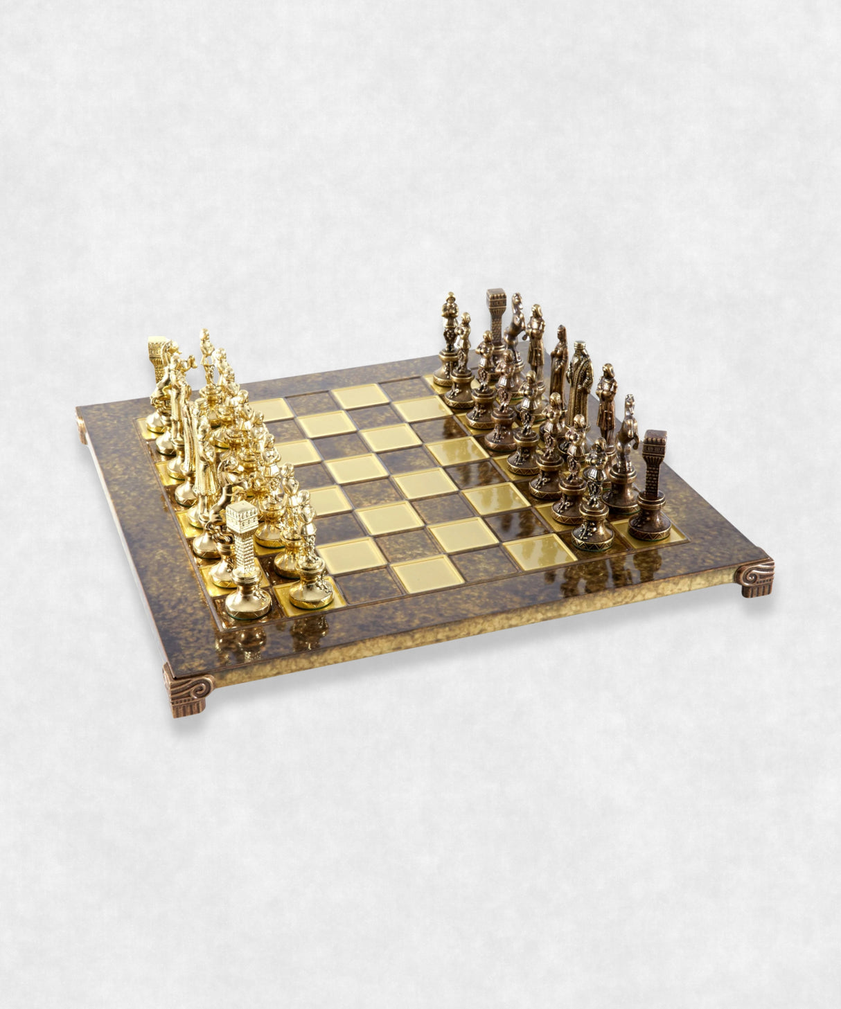 Handmade Luxury Chess Renaissance Bronze And Brass Side view