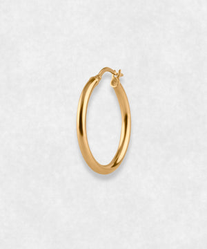 Hoops Earrings 18k Gold Maison Davis 20mm model  side view