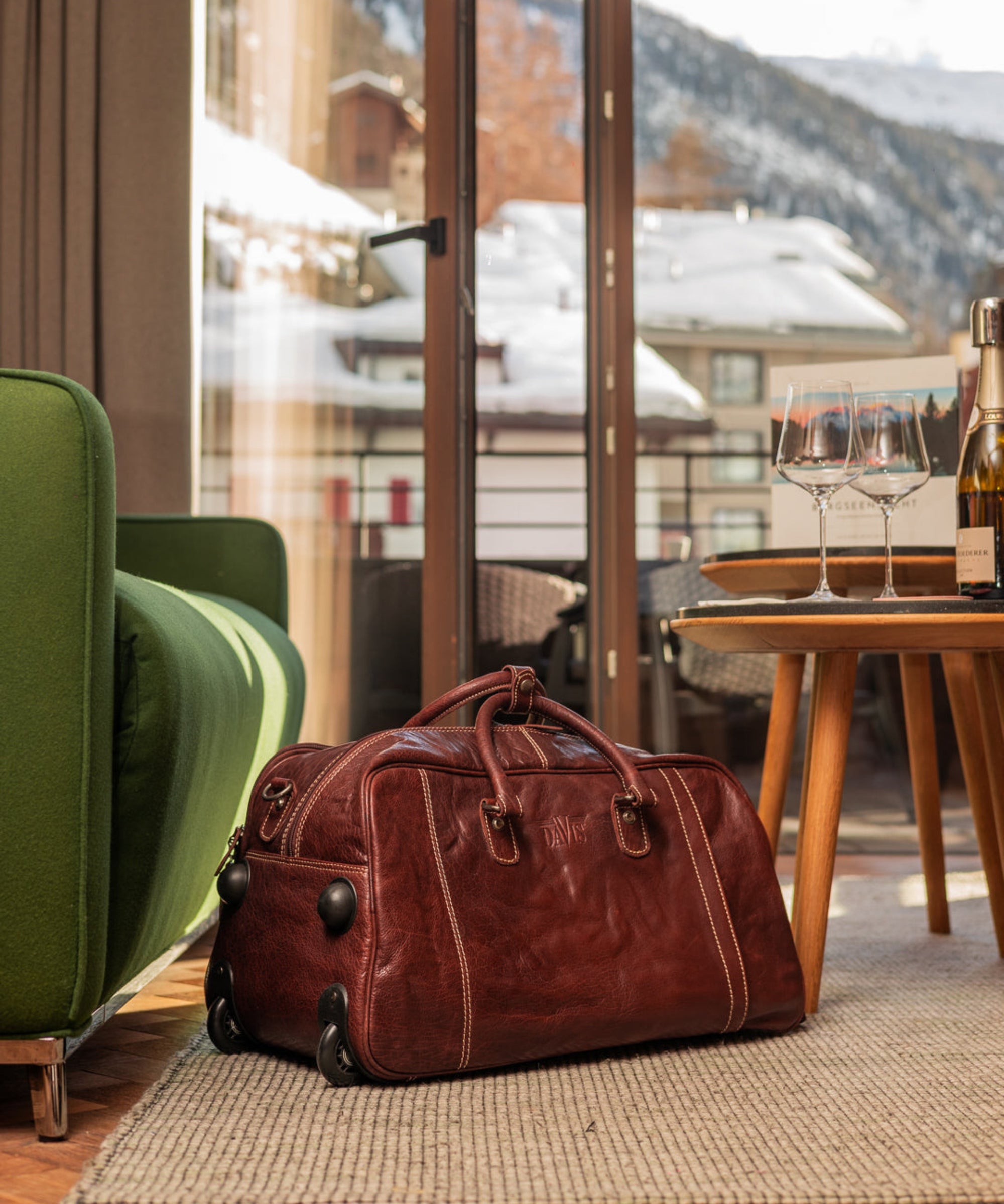 Maison Davis Trolley Leather Bag Hotel Room