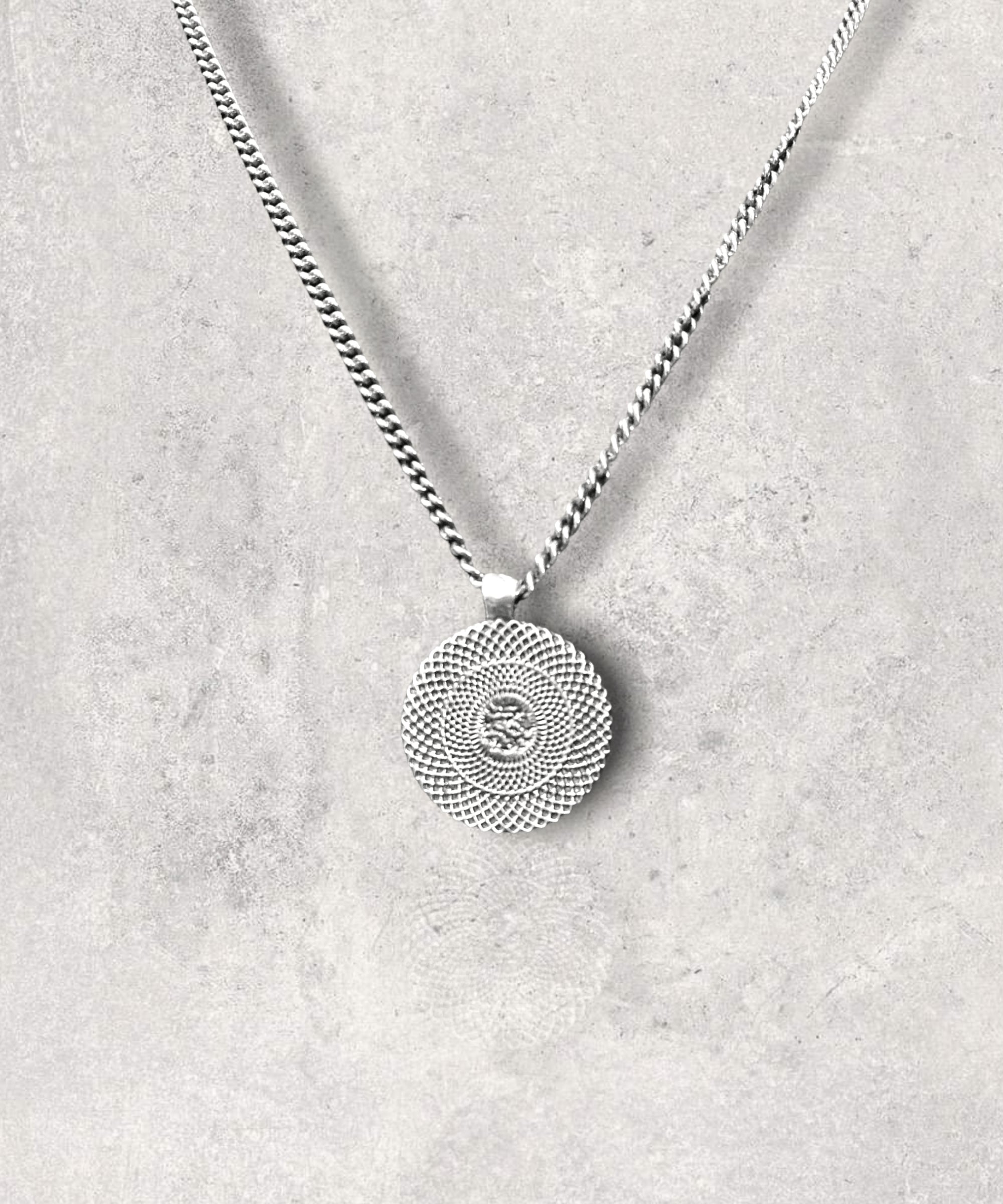 Mandala Pendant and Necklace Sterling Silver 925 Jewelry by Maison Davis