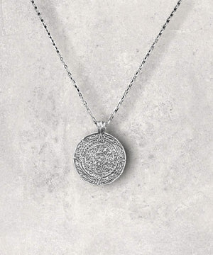 Mayan Pendant and Necklace Sterling Silver 925 Jewelry Maison Davis