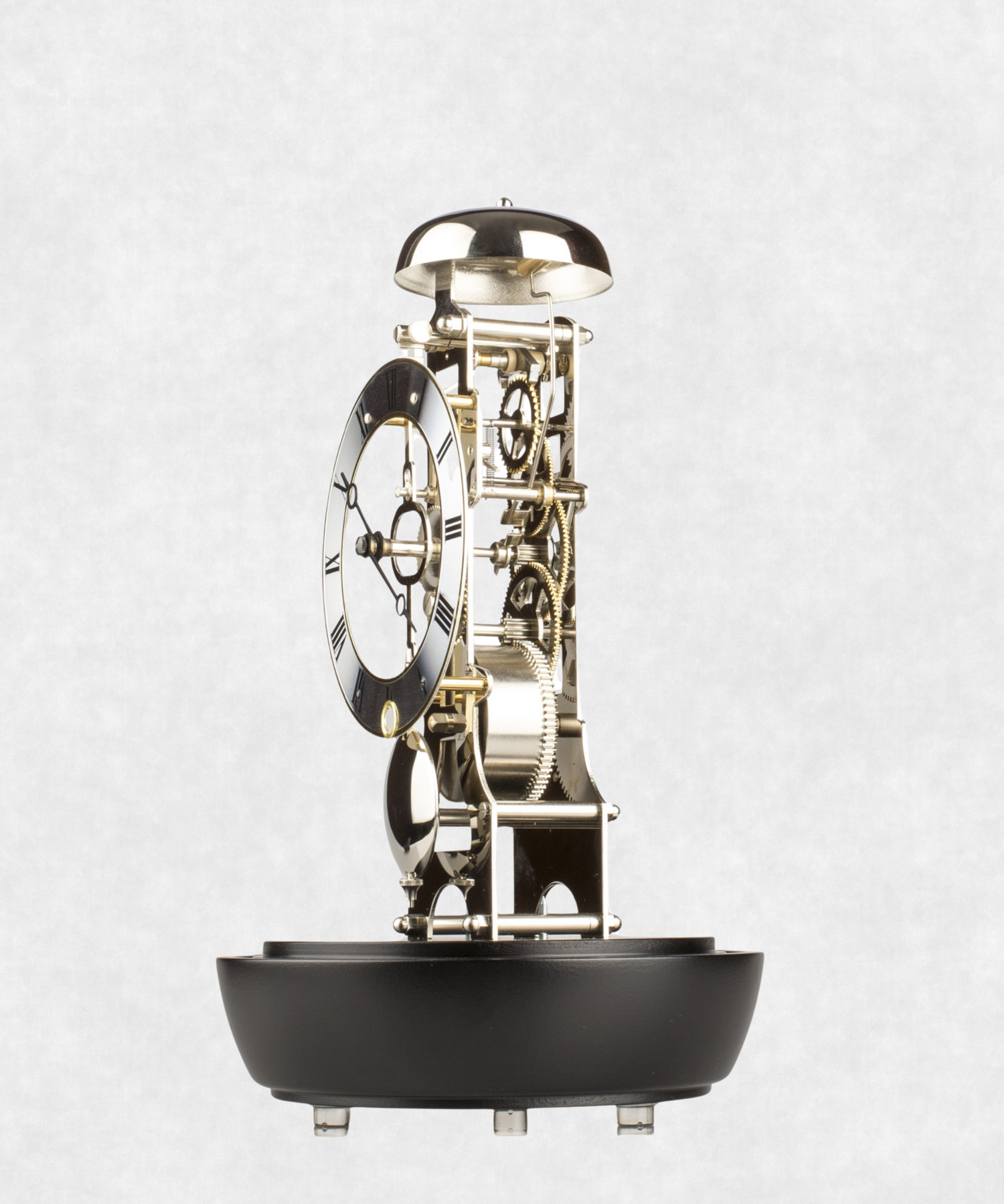 Mechanical Clock under Glass side view