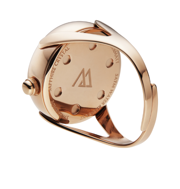 Back case of our swiss made ring watch Maison Davis