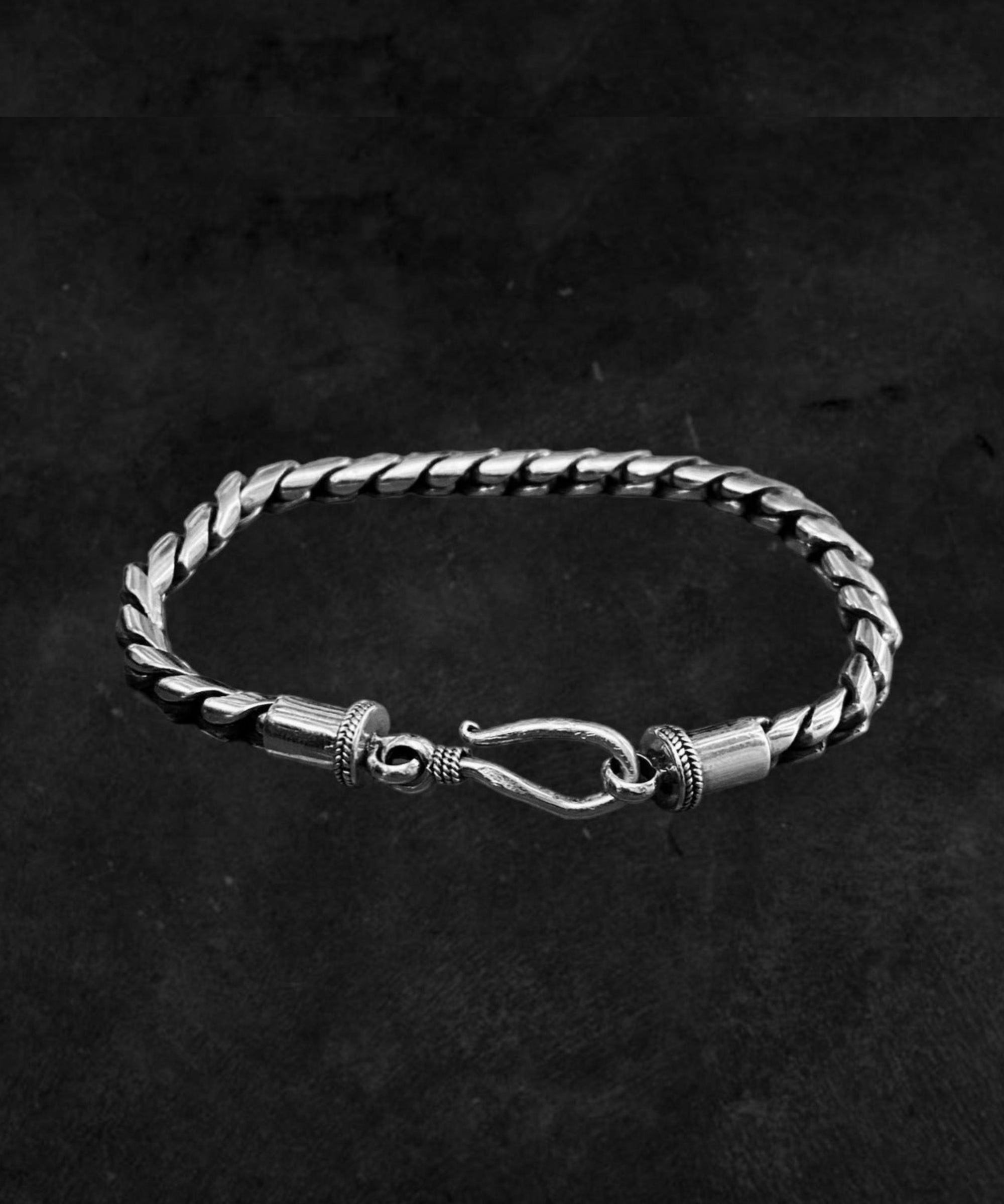 Seeds of love Sterling silver 925 bracelet black background by Maison Davis
