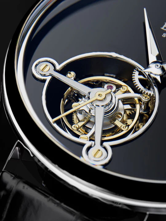 Skeleton Movement Visible through onyx  dial