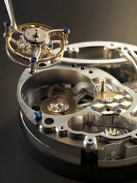 Swiss Tourbillon Titanium Case close up