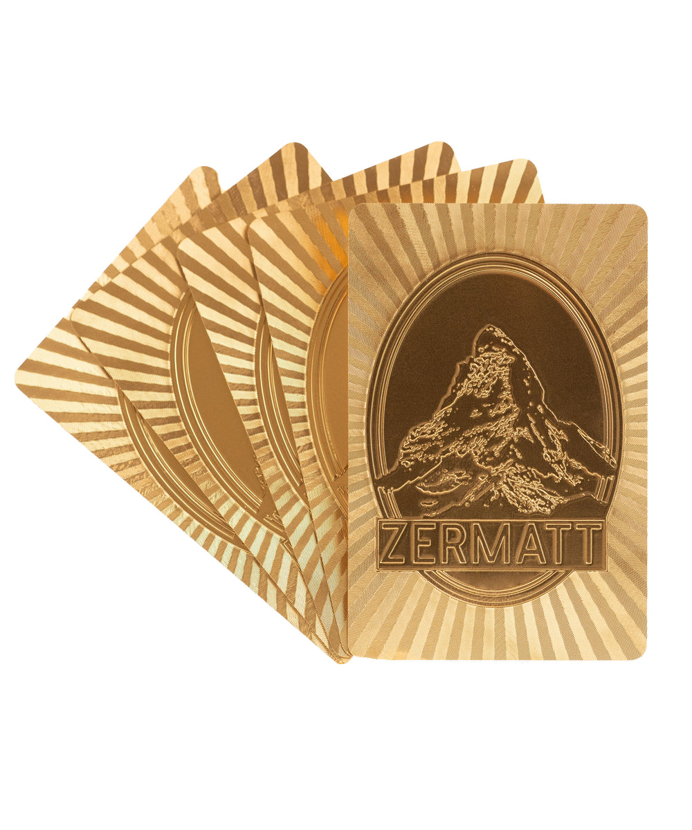 Zermatt Matterhorn Original Luxury Playing Cards Gold back view made by Maison Davis