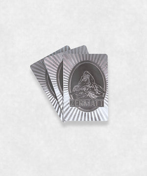 Zermatt Matterhorn Original Luxury Playing Cards Silver back view made by Maison Davis