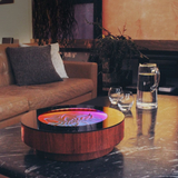 Elegant Kinetic Stand with magnetic mechanism creating evolving sand designs